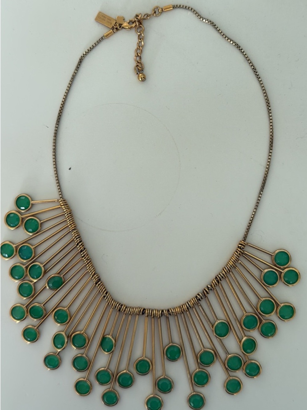 Kate Spade NY  Ferris Wheel Necklace , with color bud green stones